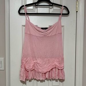 Arden B Pink Camisole with Ruffled Hem